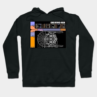 Library Computer Readout Showing Top View of Star Ship Hoodie